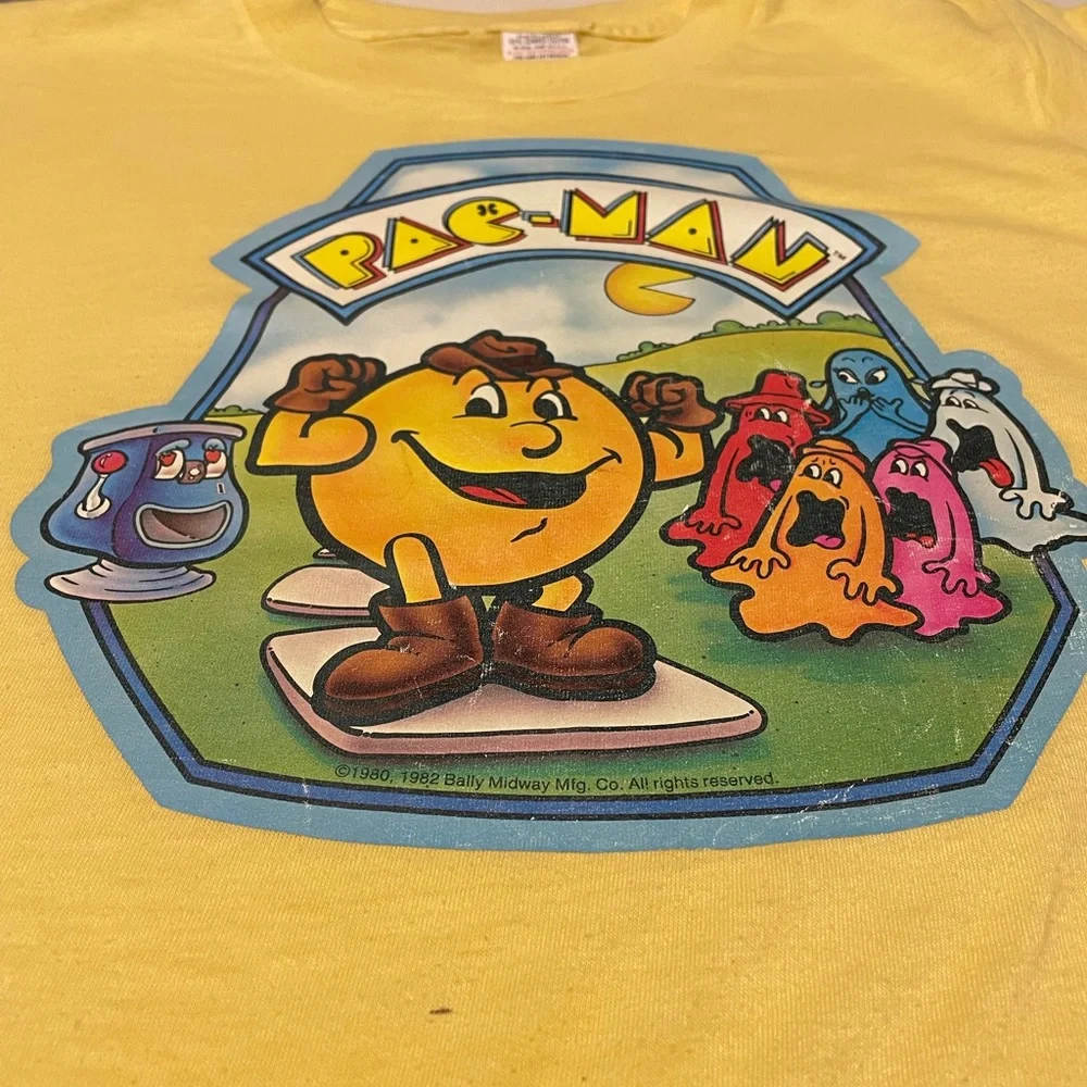 Underoos VTG 1982 Pac-Man yellow tee sz L (kids)